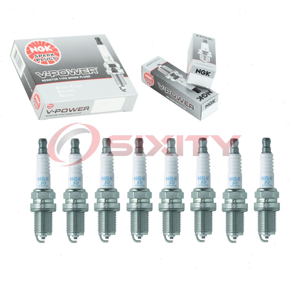 8 pcs NGK V-Power Spark Plugs for 2000-2006 Lincoln LS 3.9L V8 - Engine Kit sl
