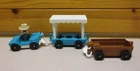 Vintage Fisher Price Little People Zoo #916 zookeeper + 3 piece zoo tram
