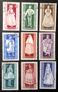 UNGARN 1963 Volkstrachten Kostüme Satz Briefmarke Stamp Timbre Sello 1954 1962
