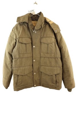 THE BOMBOOGIE Khaki Parka Jacket size L Mens Down Padded Casual 021376