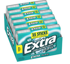 EXTRA Polar Ice Sugarfree Gum 35 Count Pack of 6