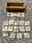 Vintage Dominoes Set With Wooden Case And Sliding Ceramic Lid. From Mexico. — photo 2