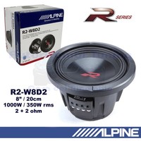"Alpine Subwoofer R2-W8D2 8\" 20Cm 1000W 350W RMS 2+2 Ohm Doppelte Spule"