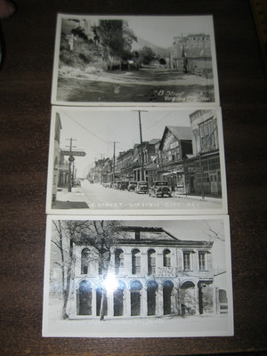 Postcards RPPC Virginia City Nevada Looking Down C, B Street & Opera house Unpos