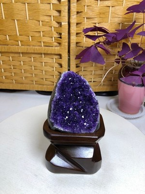 1.9LB Natural Amethyst Cluster quartz cluster crystal mineral specimen gift+base