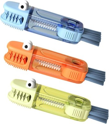 3-in-1 Crocodile Bottle Lid Cleaning Brush Set, Tiny Crevice Gap Cleaner for