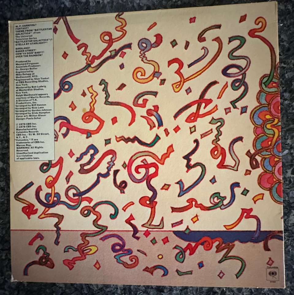 Maynard Ferguson ‎– Carnival Vinyl, LP 1978 Columbia ‎– JC 35480,NM - Image 2 of 3