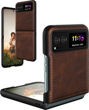Motorola Razr 2023 Case, PU Leather  Hard PC Shell Ultra Thin Slim Durable Cove