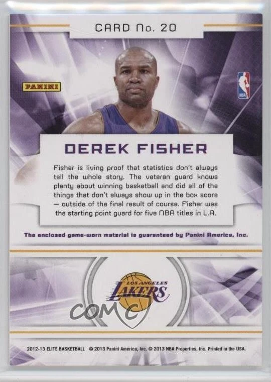 2012-13 Elite Back to the Future Materials Derek Fisher #20 - Image 2 of 2