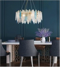 Modern Crystal Chandelier Golden Vintage Glas...