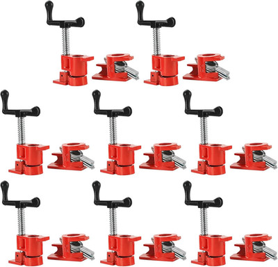 3/4'' Wood Gluing Pipe Clamp Set | Pack of 8 Heavy Duty Pipe Clamps Quick Release