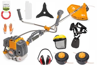 Rasentrimmer Benzin Motorsense 52ccm Freischneider 6 PS Trimmer Set Zubehör