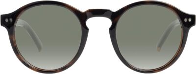 Kolo Harrison Premium Italian Sunglasses, Classic Round Style, Dark Tortoise 
