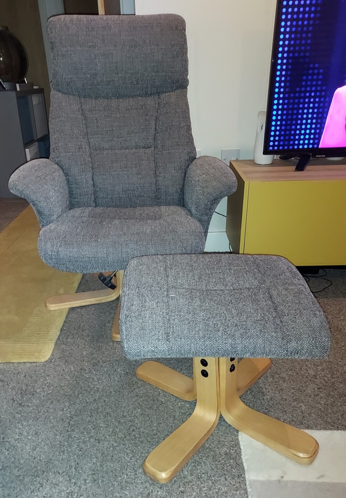 Whitham Swivel Recliner Chair, Grey eBay