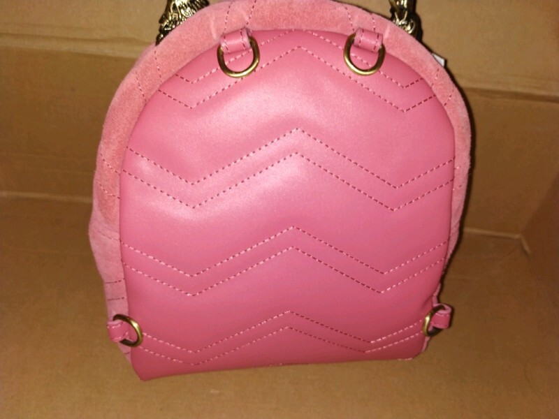 Zara Pink Leather Suede Backpack With Gold Hardwear | eBay display picture 3