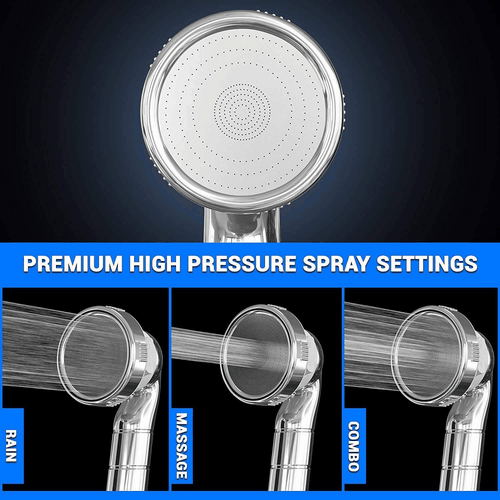 Luxury Filtered Shower Head with Handheld Hose Hard Water Softener High Pressure - Picture 2 of 5