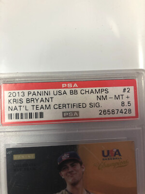 2013 Panini USA Kris Bryant Autograph Card #2 Auto #/299 PSA 8.5