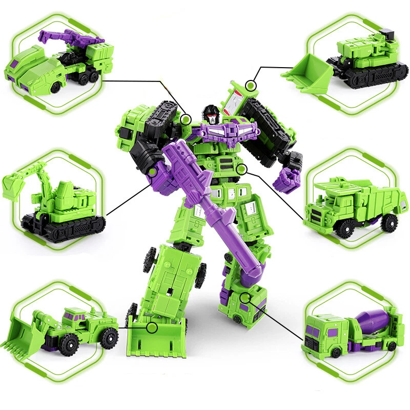 Robot Transforming Engineering Truck Excavator 6 in 1 Combiner Action Figure Toy - Image 2 of 4