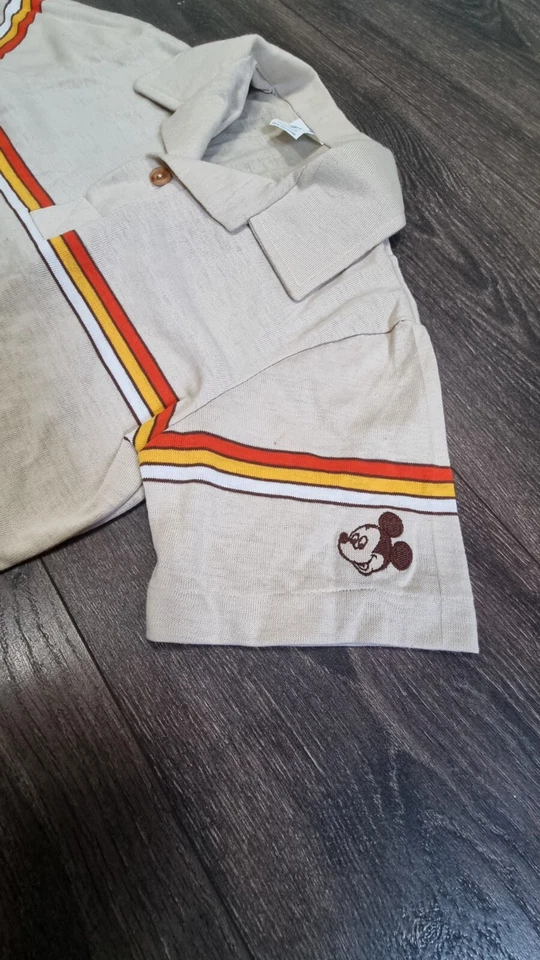 Camisa Polo Vintage Años 80 Mickey Mouse Niños Mediana Walt Disney Productions Tira Foto 2 de 4