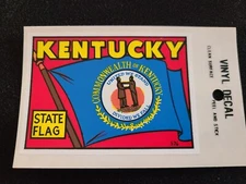 Kentucky State Flag Vintage Travel Souvenir Decal / Window Sticker - Free S&H 