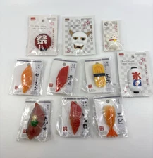 New Daiso Sushi Magnets & Other Japanese Themed Lot of 10 No Duplicates
