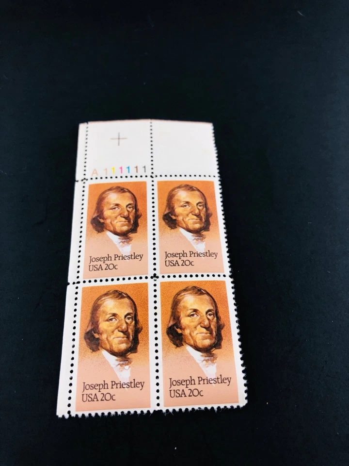 1983 Jospeh Priestley 20 Cent 20c Stamp Block of 4 Scott Catalog #2038 - Image 3 of 4
