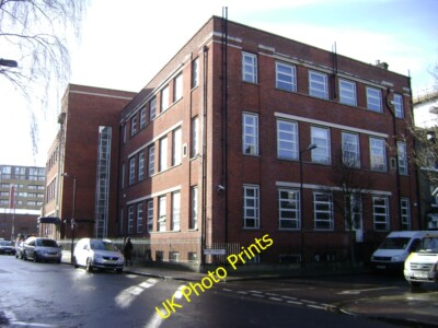 Photo 12x8 Rear of Walworth Clinic in shadow, Ethel Street, seen across La c2014
