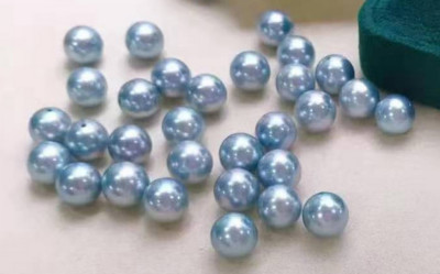 8-9MM SOUTH SEA GENUINE GRAY LOOSE PEARL FULL DRILLED & 15 PCS PEARLS