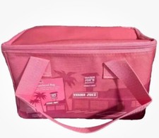 Trader Joe's MINI Insulated Pink Tote Lunch Bag Zipper Closure Travel Outdoor