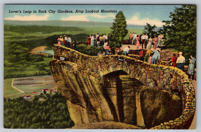 c1940s Lover's Leap Rock City Gardens Lookout Mountain Postcard
