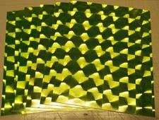 Florescent green mirror lens craft/sign vinyl 8 inch x 10 inch x .003 thk(QTY 5)