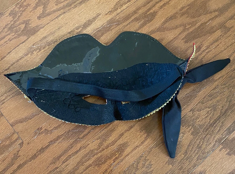 Pirate Masquerade Costume Mask Cosplay Red Black Gold Eye Mask Adult - Image 2 of 2