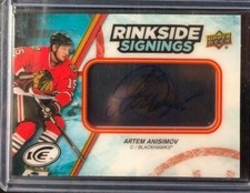 2017-18 Upper Deck Ice Rinkside Signings #RSAA Artem Anisimov Blackhawks