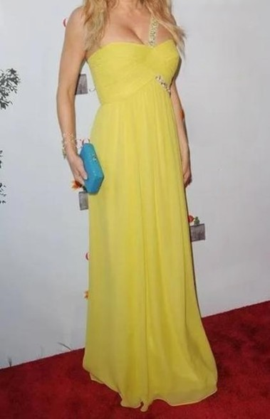 BCBG MAX AZRIA YELLOW LACE DRESS SIZE US 6 EUR 38 UK 10