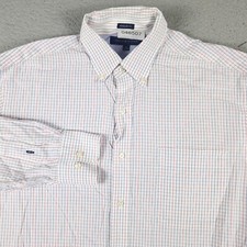 Tommy Hilfiger Shirt Mens 16 Blue White Check Dress Button Up Long Sleeve