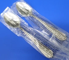 2 - Gorham GALLERIA FROSTED with Glossy 18/8 Stainless Flatware 6 1/8" TEASPOONS