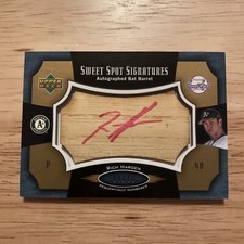 2005 Upper Deck Sweet Spot Signatures Barrels Rich Harden #SS-RH Red Ink 09/10