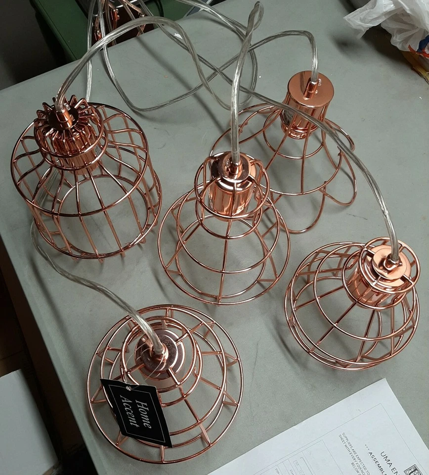 Litton Lane 5-Light Metallic Copper Bell Shaped Pendant - Image 3 of 4