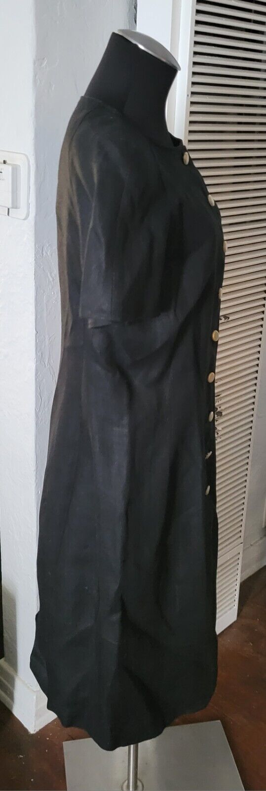 Vintage VALENTINO Missy V Flax Linen Dress Black … - image 5