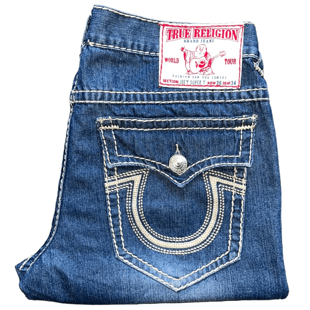 VINTAGE TRUE RELIGION JOEY SUPER T FIRE STITCHING JEANS | eBay