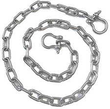 US Stainless Stainless Steel 316 Anchor Chain 1/4" or 7mm by 6' Long Shackles