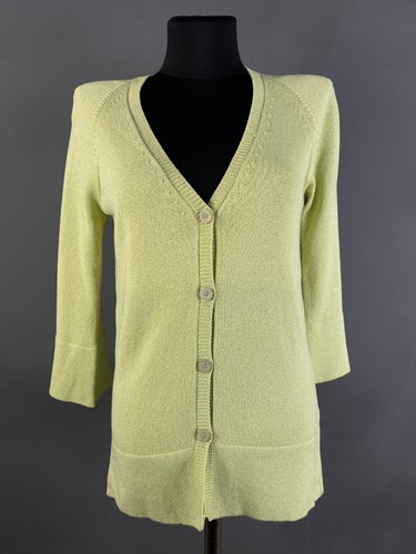 Jil Sander, JIL SANDER maglione donna cardigan vintage con bottoni giallo taglia 36