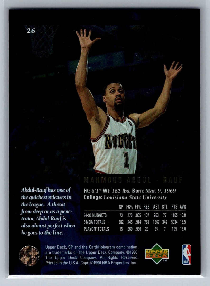 Mahmoud Abdul-Rauf 1995-96 SP Championship BASKETBALL #26