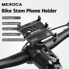 Meroca Bike Handlebar Phone Holder Motorbike Bicycle 360° Rotating Stem Mount