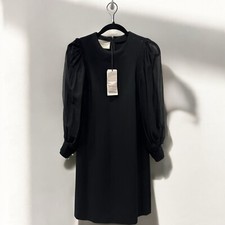 Gucci Black Dress Sheer/Pearl Logo Dress XS NWT $1129