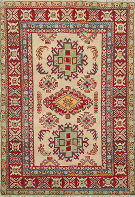 Vibrant Kazak Pakistani Rug Handmade Tradition Geometric Patterns Wool 3x5 ft