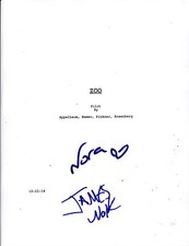 JAMES WOLK NORA ARNEZEDER SIGNED ZOO PILOT EPISODE SCRIPT FULL 57 PAGE AUTOGRAPH