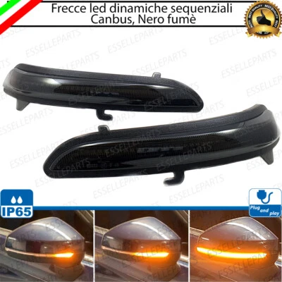 ESSELLEPARTS COPPIA FRECCE LATERALI PROGRESSIVE NERO A LED PER PEUGEOT 208 CANBUS DINAMICHE