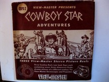 1953 View-Master 3 REELS COWBOY STAR ROY ROGERS GENE AUTRY HOPALONG SHARP IMAGES