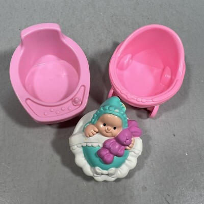 Fisher Price Little People Baby w Bunny Stroller High Chair for Happy Home 2007